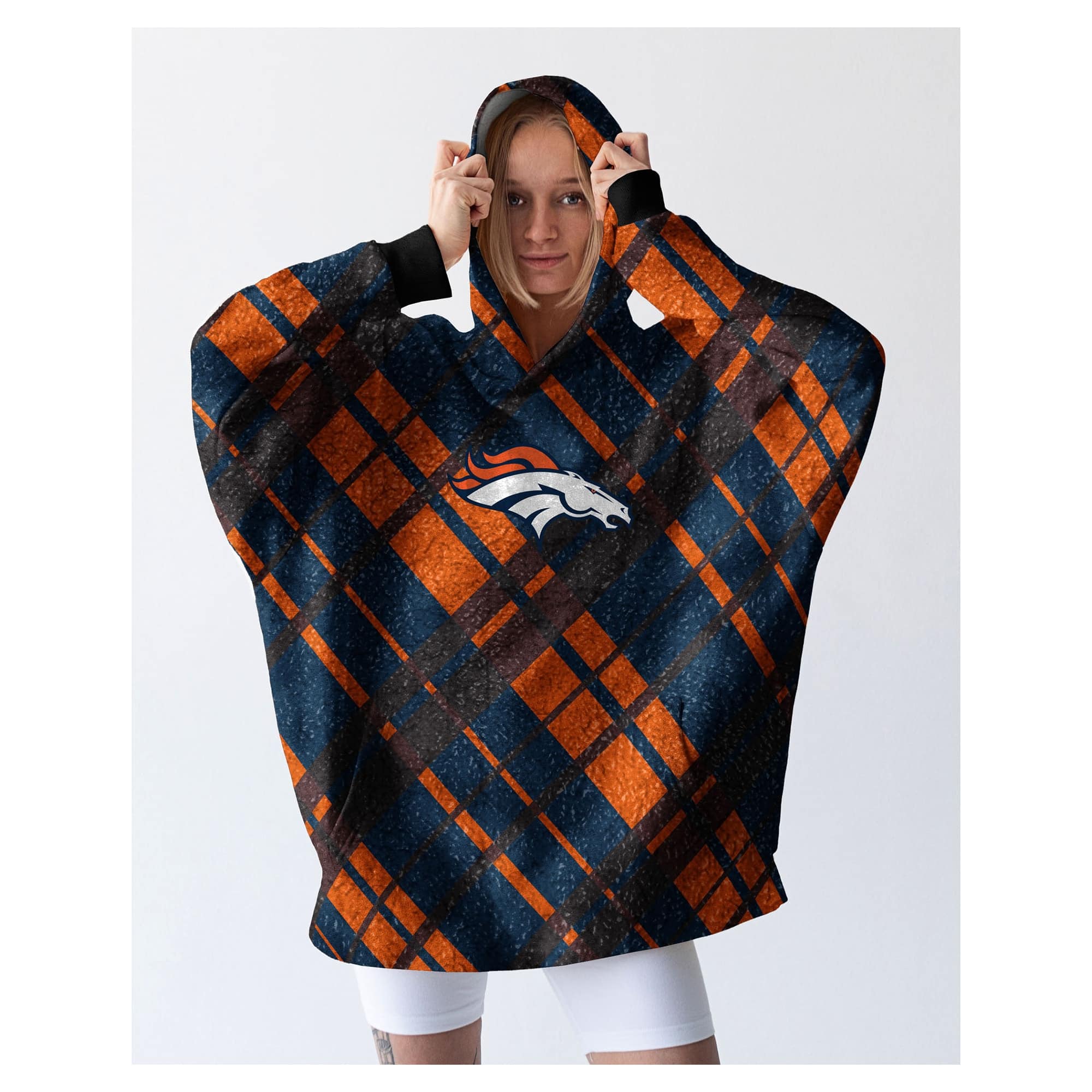 Front. Pegasus - 34" x 34" Digital Dash Sherpa Hooded Fan Cape - Multicolor.