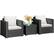 Front. Costway - 3PCS Patio wicker Furniture Set Conversation Rattan Sofa Set w/Cushion Garden - Black,White.