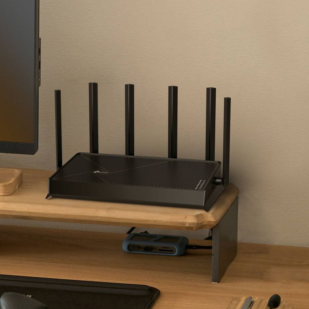 Alt View 8. TP-Link - TP-Link Archer BE9500 Tri-Band Wi-Fi 7 Router plus 1 Year of HomeShield Premium Service - Black.