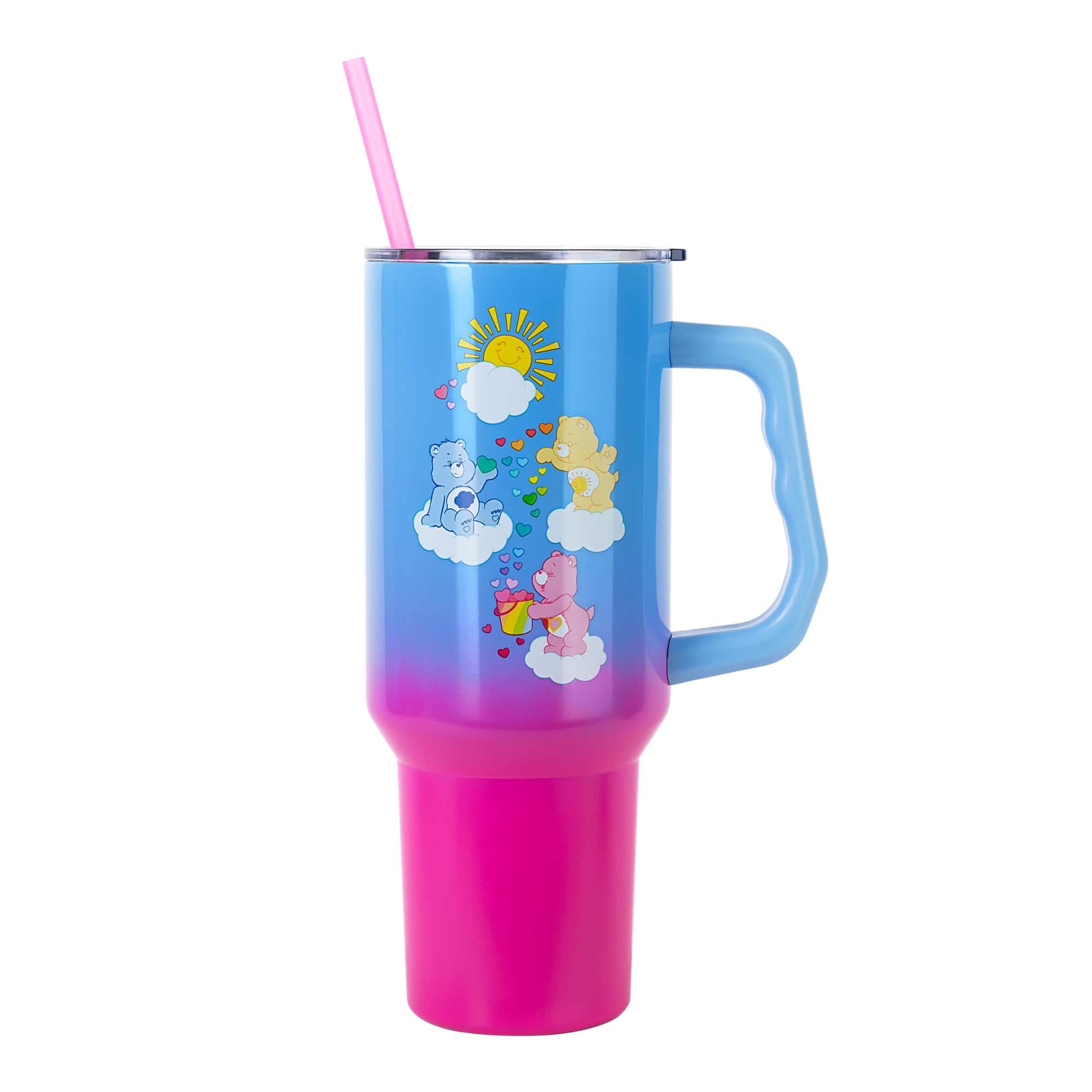 Silver Buffalo - Care Bears Ombre 40-Ounce Stainless Steel Tumbler With Handle - Multi-Colored
