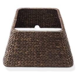 Casafield - 22-in Water Hyacinth Christmas Tree Collar - Square Base Cover - Espresso