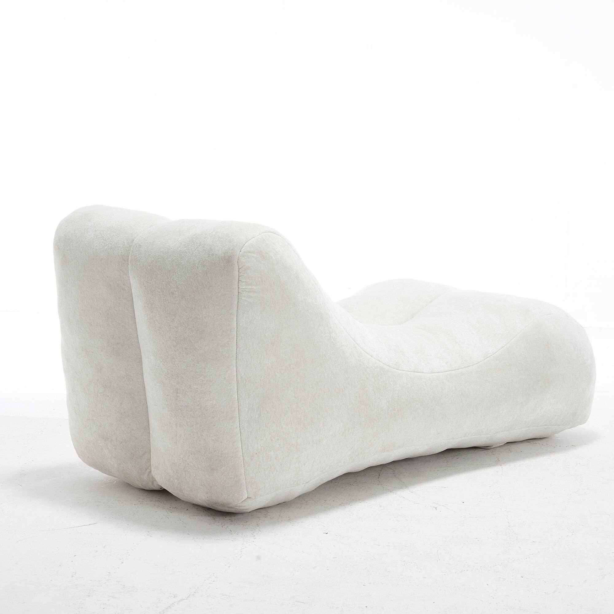 Alt View 7. MOOSOO - Chaise Lounge Chair Indoor, Lazy Bean Bag Chair for Adults, Modern Suede Floor Sofa for Living Room, Bedroom - White.