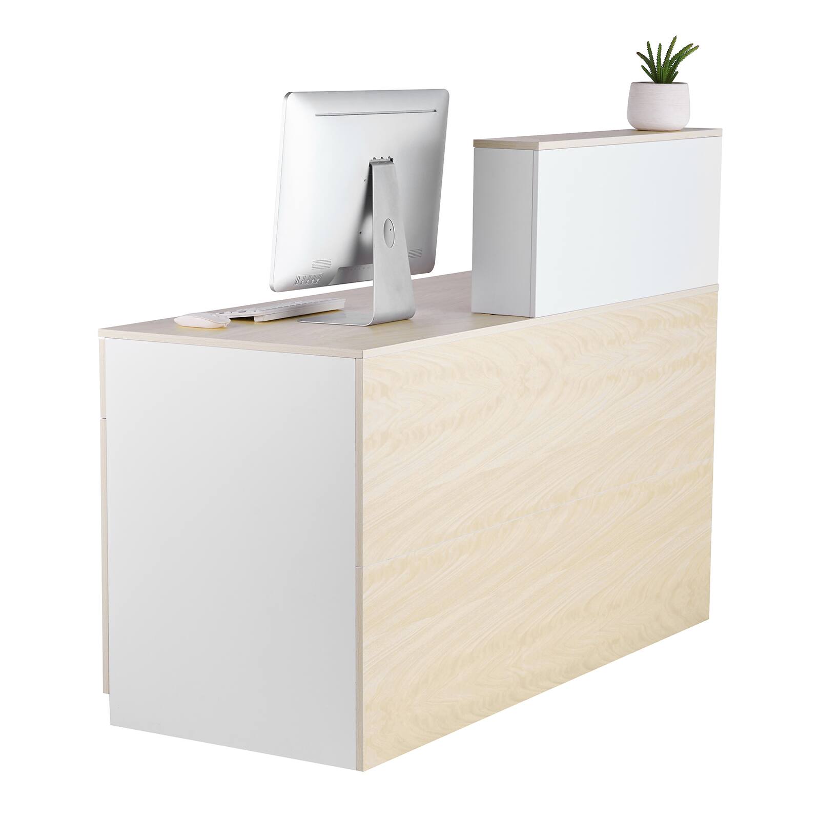 Alt View 5. VEVOR - Reception Desk, 55 Inch Rectangular Front Counter Table, Office Reception Counter - Wood.