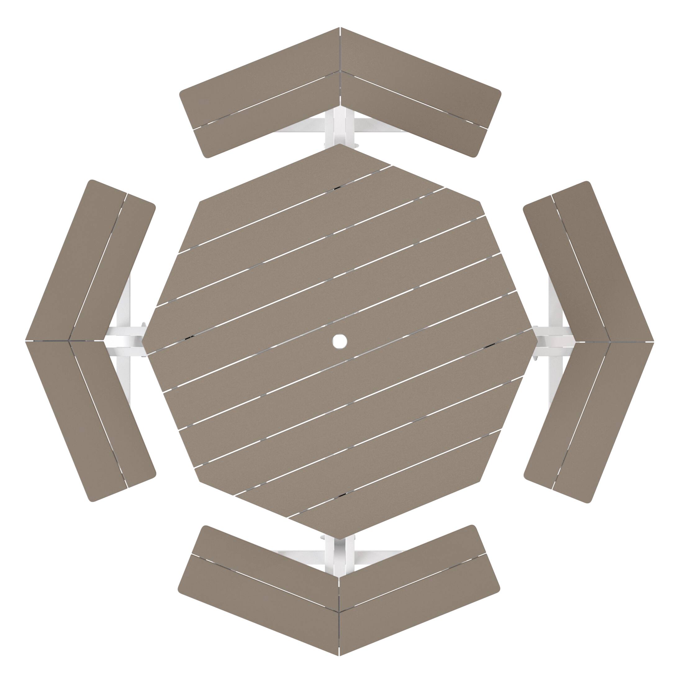 Back. WestinTrends - WestinTrends Greenville Outdoor 48" HDPE 8-Person Patio Octagon Picnic Table - Weathered Wood.