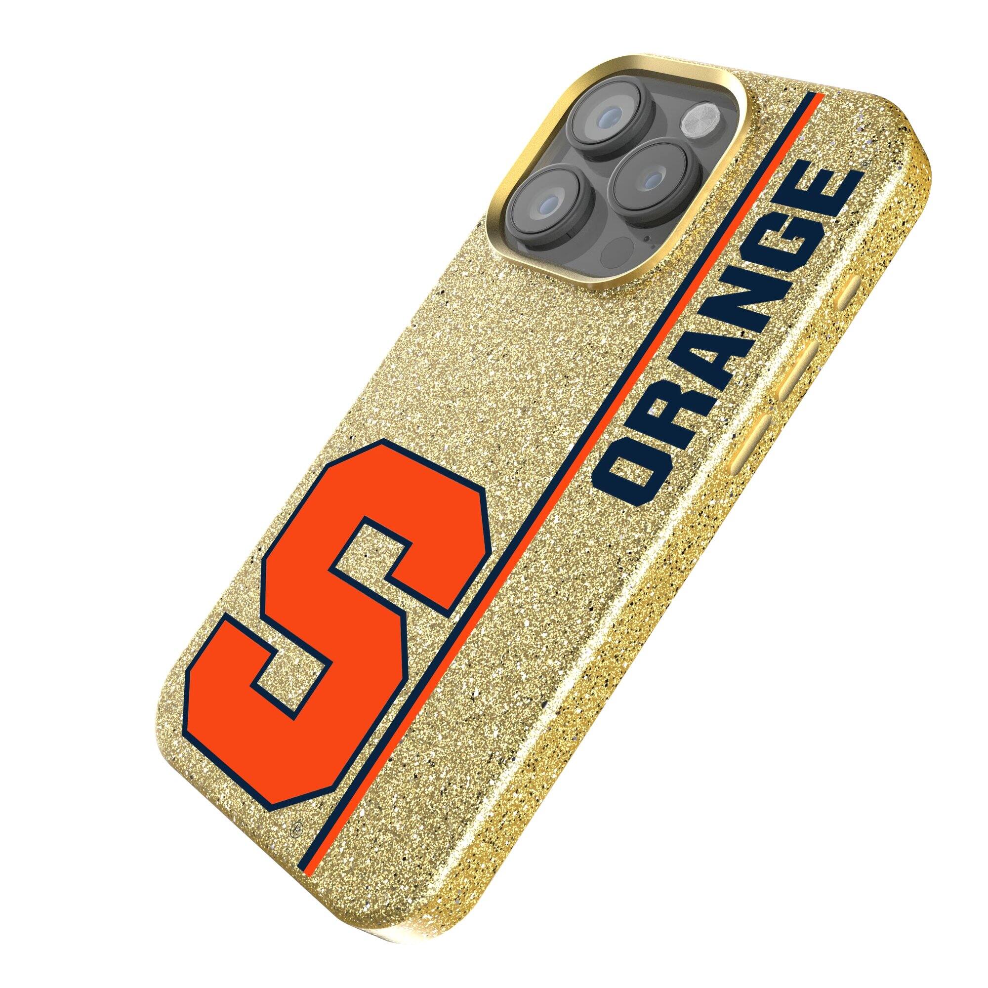 Alt View 1. Keyscaper - Gold Syracuse Orange iPhone Bling Case - 14 Plus - Gold.