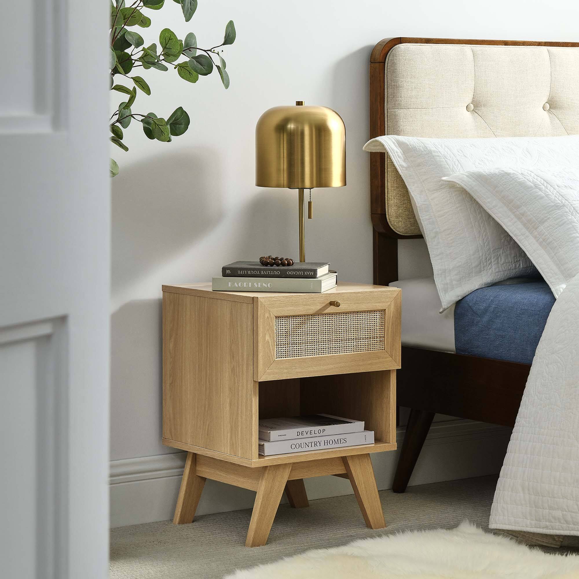 Soma 1-Drawer Nightstand by Modway - Oak
