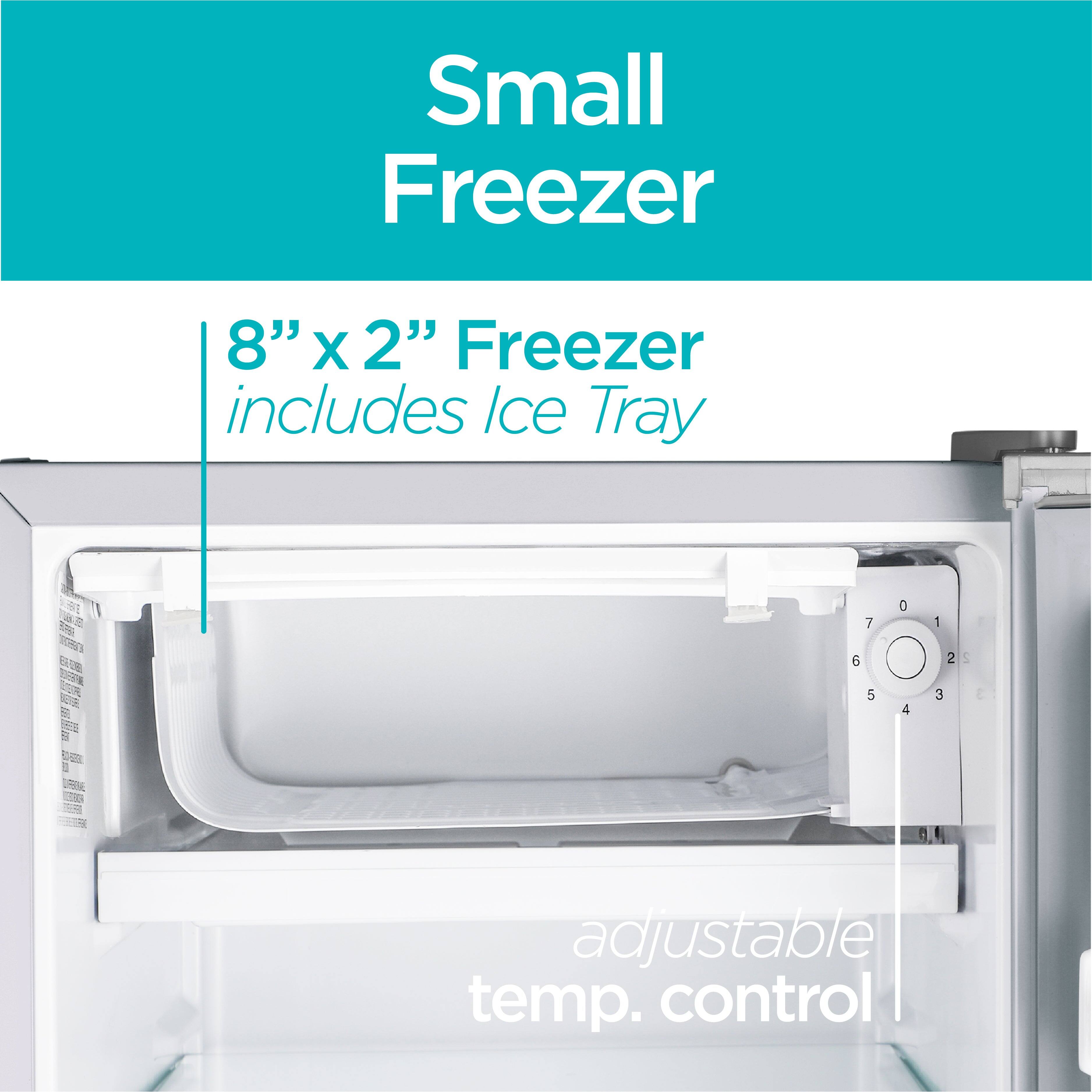Small Freezer 8" x 2" Freezer includes Ice Tray 0 1 2 3 4 5 6 7 adjustable temp. control
