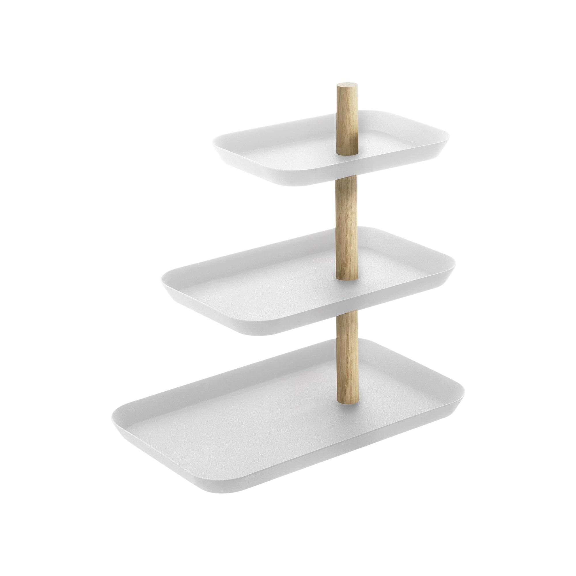 Alt View 7. Yamazaki Home - Three-Tier Display Tray - Steel - Ash.