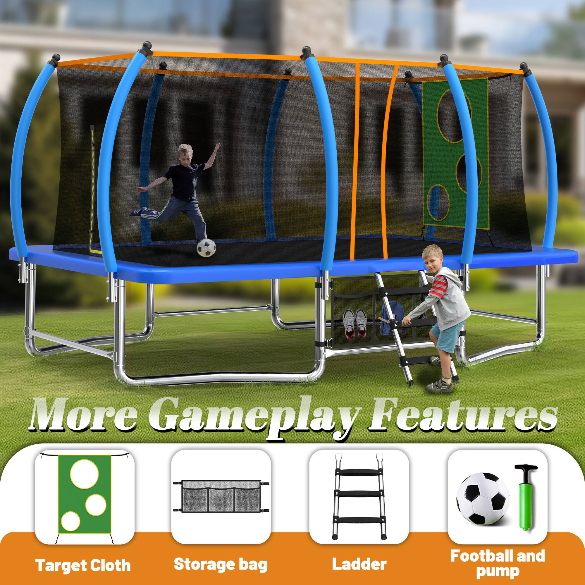 More Gameplay Features

- Target Cloth
- Storage bag
- Ladder
- Football and pump