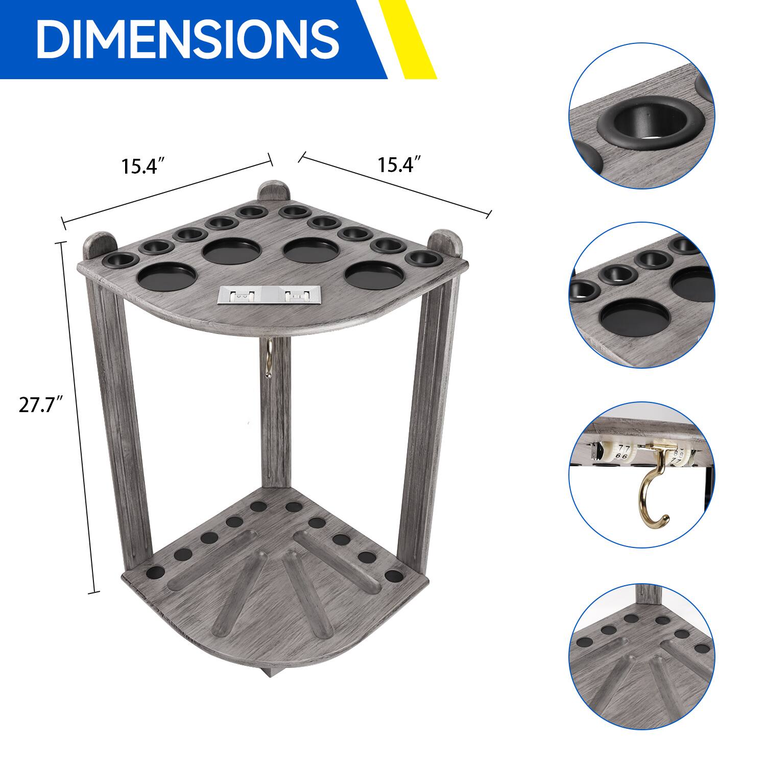 DIMENSIONS
15.4"
15.4"
27.7"
