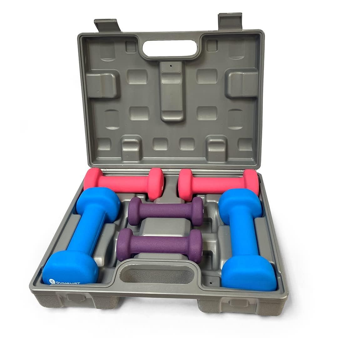 ThinkLink Electronic - Dumbbell Set With Hard Plastic Case Includes s And A Travel Carry Storage p Set Includes s 2 X 1 LB _ 2 X 2 - Multi