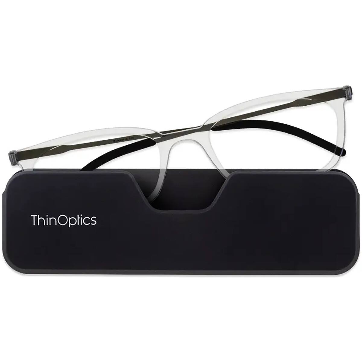 Alt View 1. ThinOptics - ThinOptics Connect Reading Glasses with Black Full Frame Pod - +2.00 - Clear - Clear.