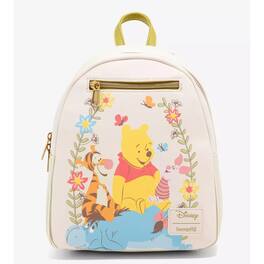 LoungeFly - Disney Winnie The Pooh Flowers Mini Faux Leather Shell Backpack - Multicolored