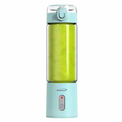 Front. Brentwood - Brentwood 17 Ounce Portable Battery Operated USB Glass Blender in Blue - Blue.