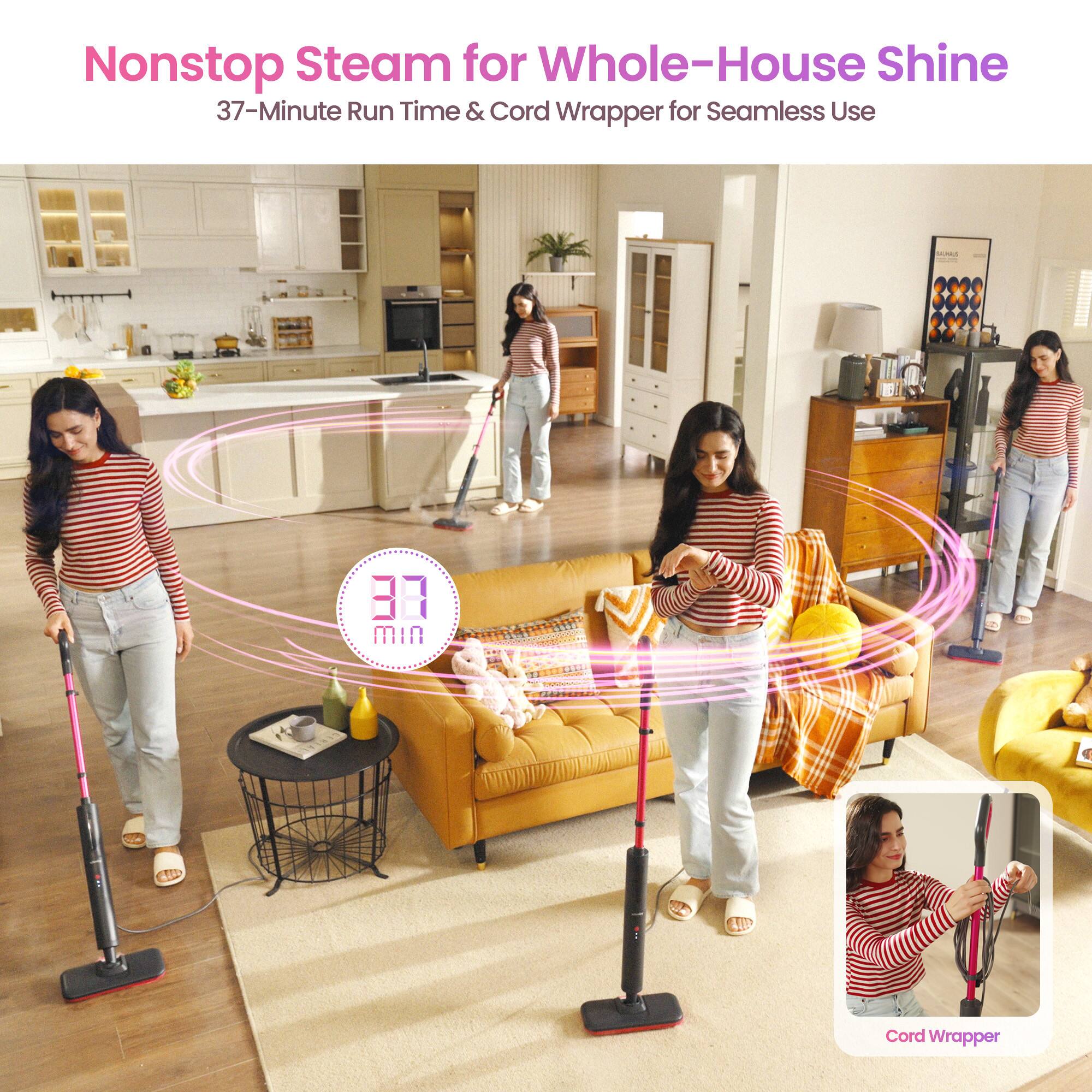 Nonstop Steam for Whole-House Shine  
37-Minute Run Time & Cord Wrapper for Seamless Use