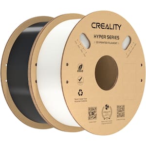 Creality - 1.75 mm Hyper PETG Filament 2.2 lbs for high-speed printers (2-pack) - Black & White