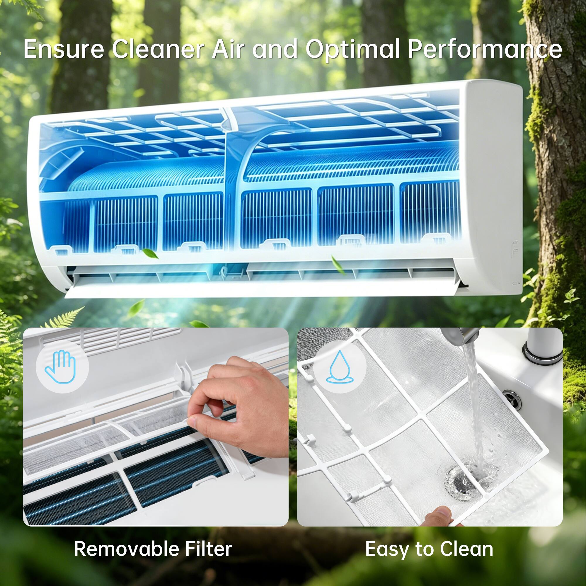 Ensure Cleaner Air and Optimal Performance

- Removable Filter
- Easy to Clean