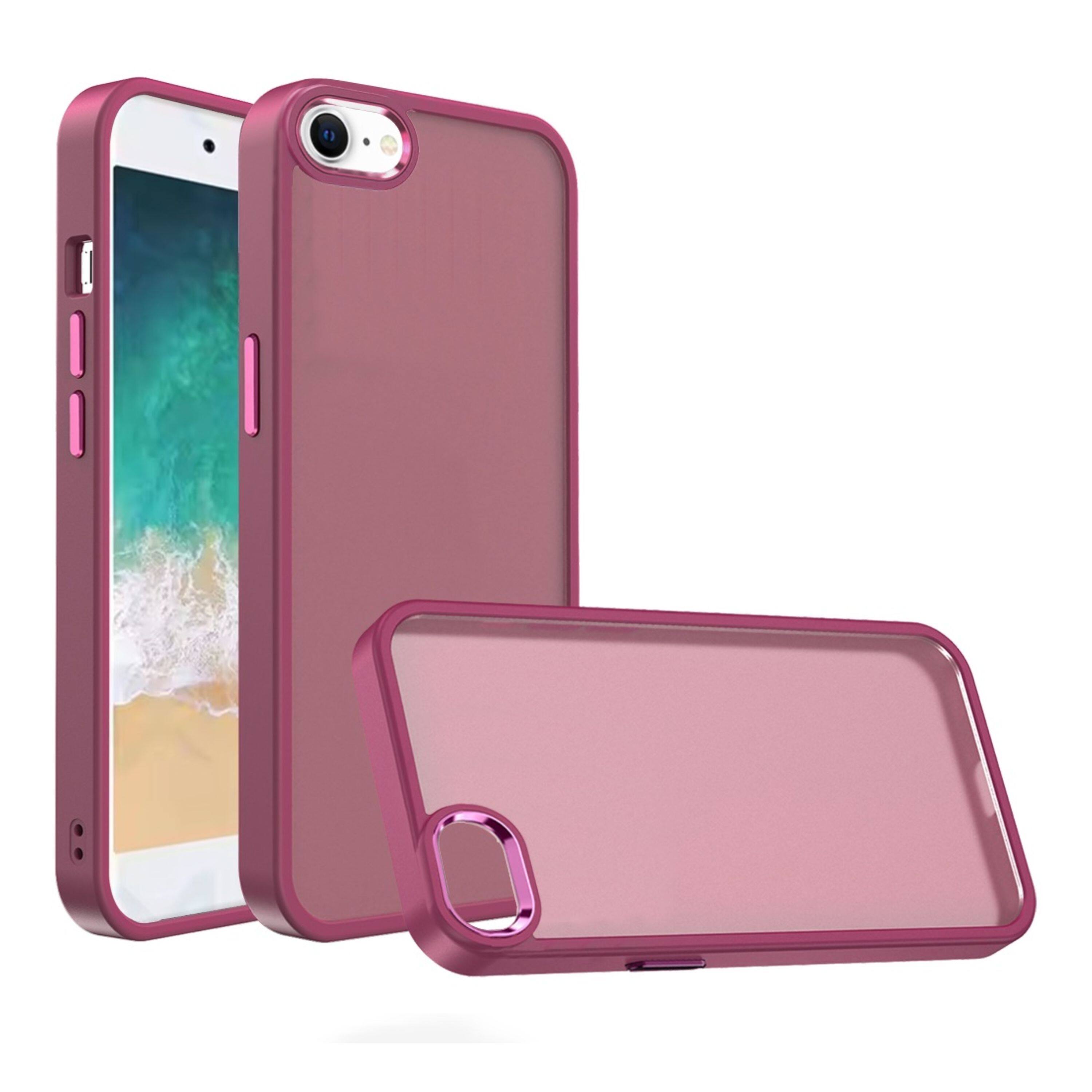 Kitcheniva - Rubberized Thick Acrylic Metal Buttons Phone Case With Tempered Glass For iPhone 16e/17e - Burgundy price history on PriceWatchPro