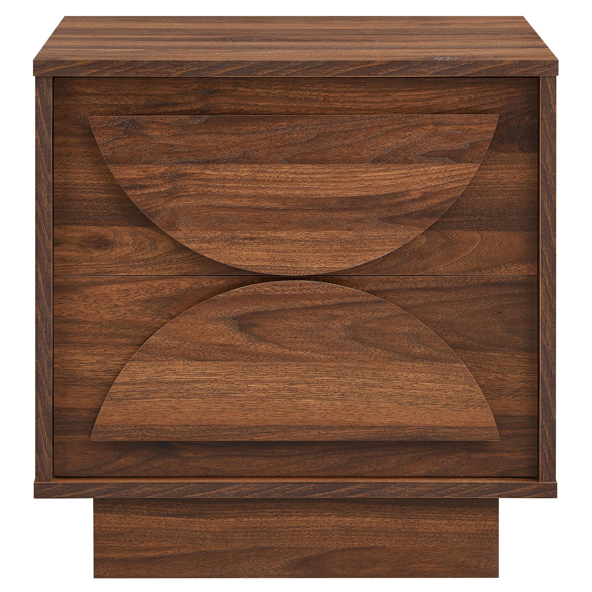 Alt View 3. Modway - Bulwark 2-Drawer Nightstand by Modway - Walnut.