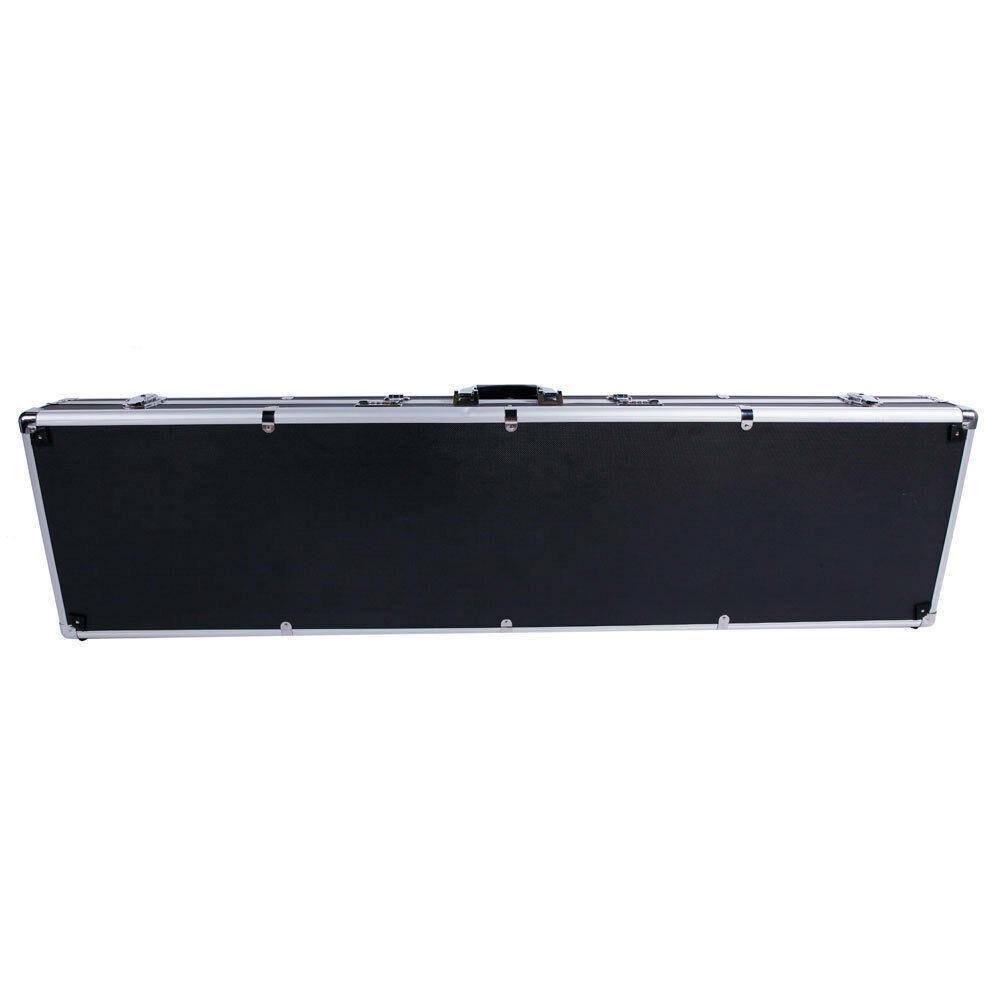 Left. Winado - 53" Long Aluminum Rifle Gun Case Cipher Lock Shotgun Storage Safe Box Durable Carry Case with 2 Keys and Non-slip Handle - Black.
