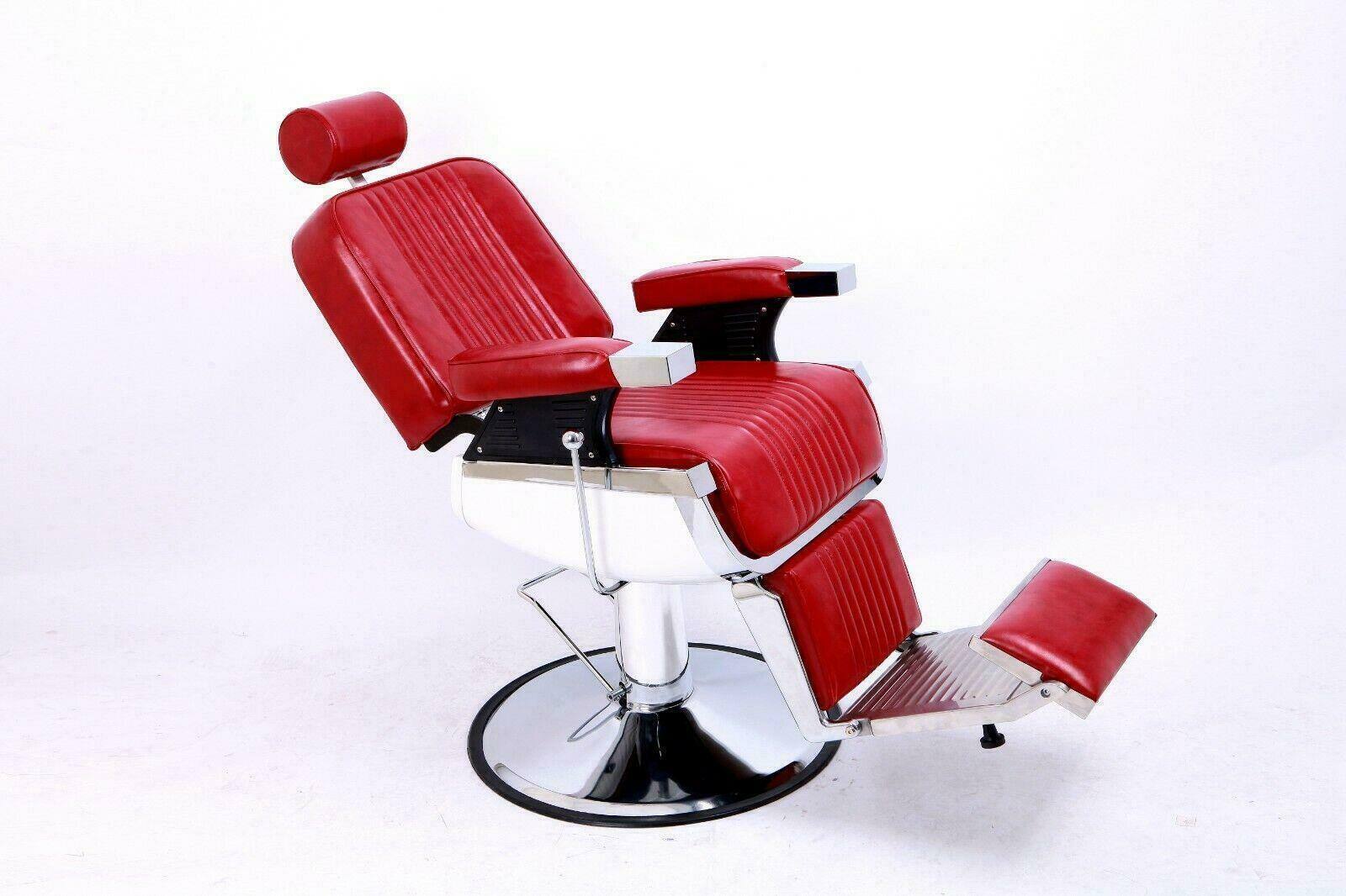 Alt View 5. Winado - Heavy Duty Vintage Barber Chair All Purpose Hydraulic Reclining Salon Beauty Chair with Footrest & Headrest, 360° Swivel - Red.