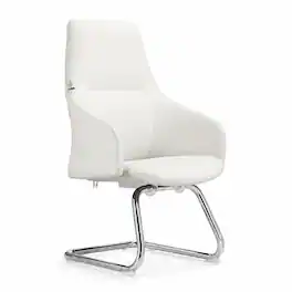LeisureMod - Celeste Ergonomic Leather Upholstered Office Chair, Iron Frame, Computer Desk Chair for Home Office & Task Seating Use - White