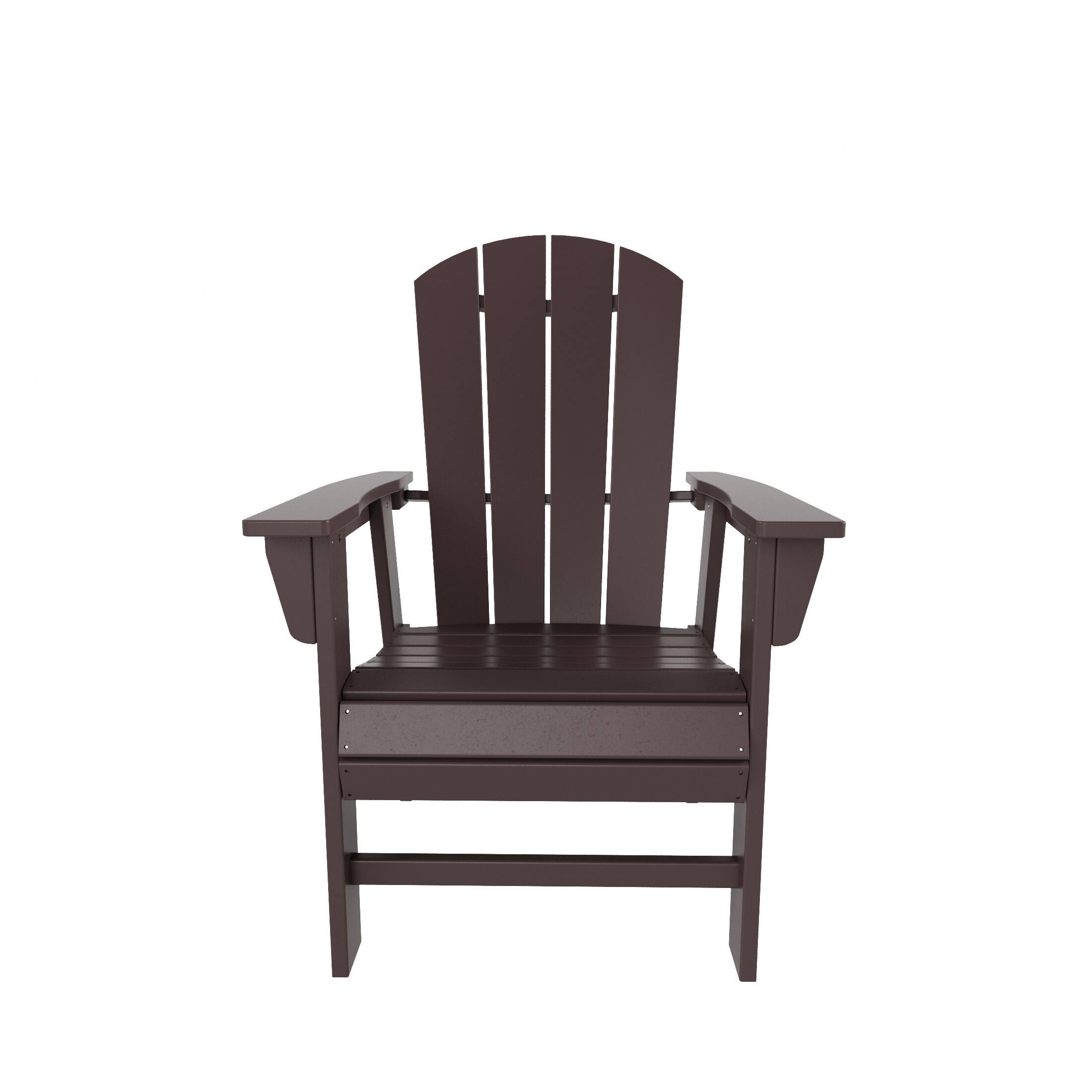 Left. WestinTrends - WestinTrends Malibu Outdoor Patio HDPE Plastic Adirondack Dining Chair - Dark Brown.