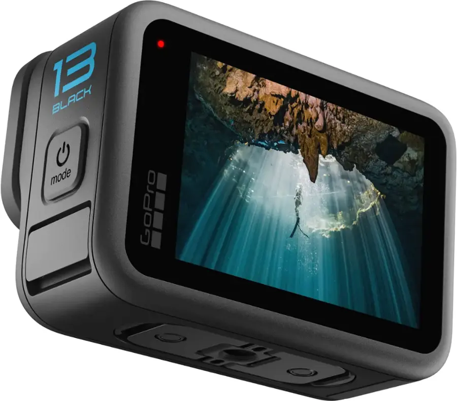 The text on the image reads "13 BLACK mode GoPro."
