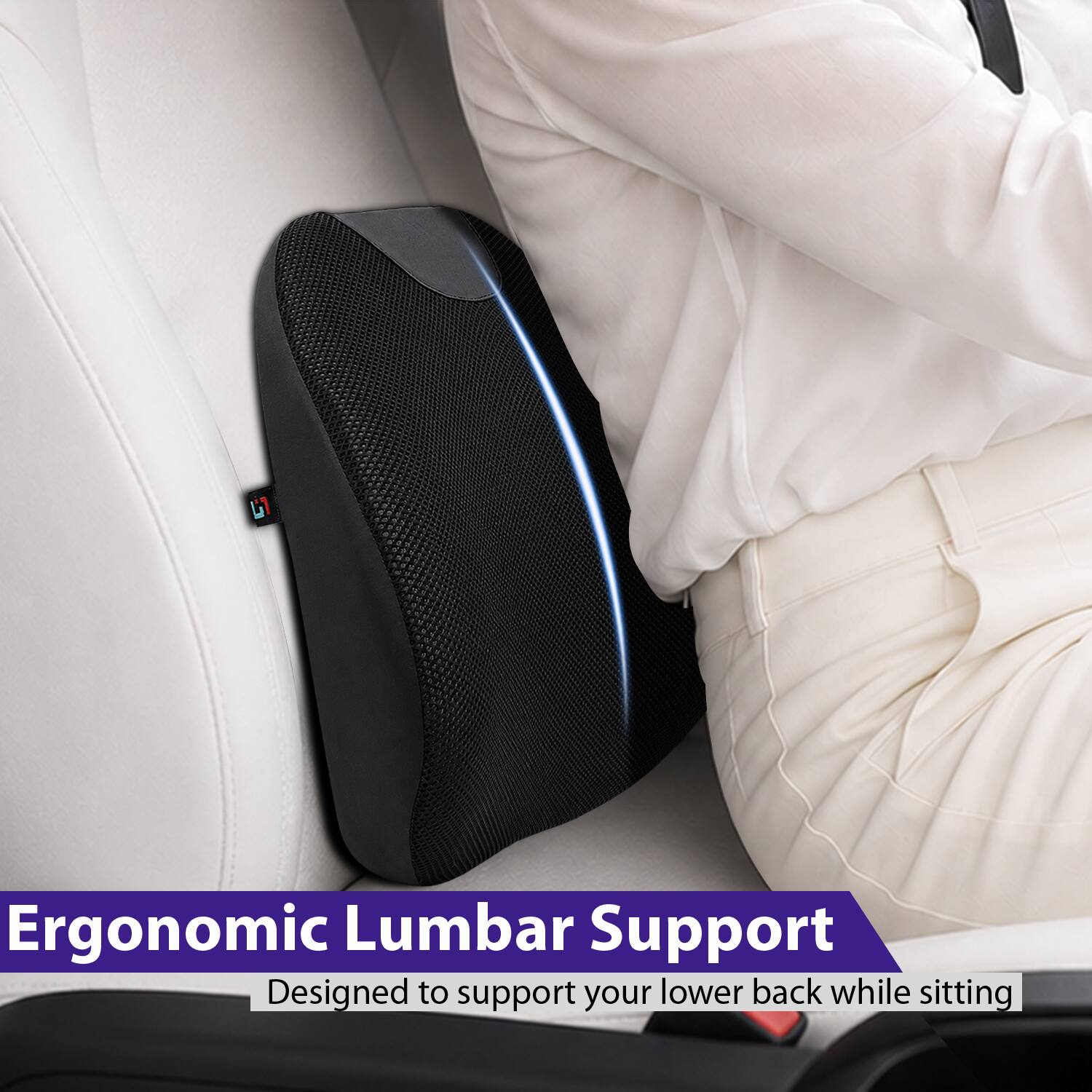 Ergonomic Lumbar Support  
Designed to support your lower back while sitting