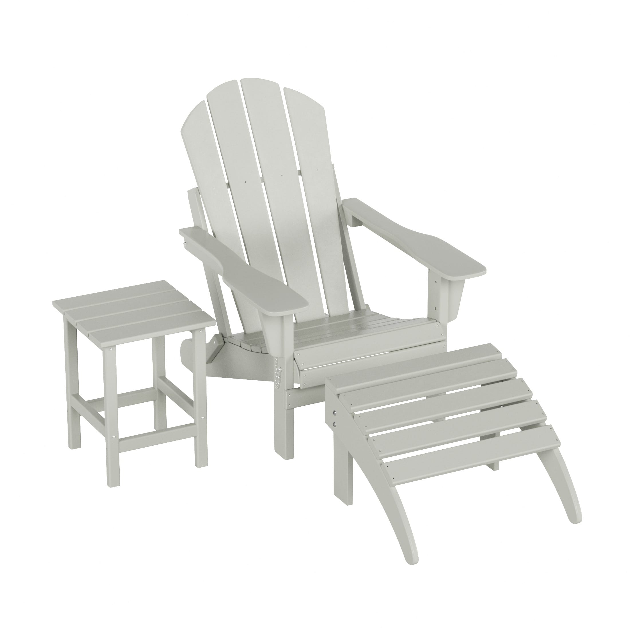 WestinTrends - Malibu 3-Piece set classic Adirondack chair with ottoman and a small coffee table (1 seater) - Sand price history on PriceWatchPro