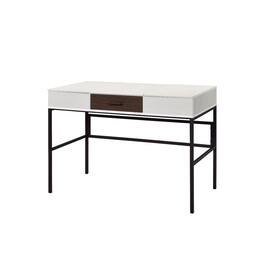 Manhattan Lane - Writing Desk with 2 Hinged Top Storage Compartments - White and Black