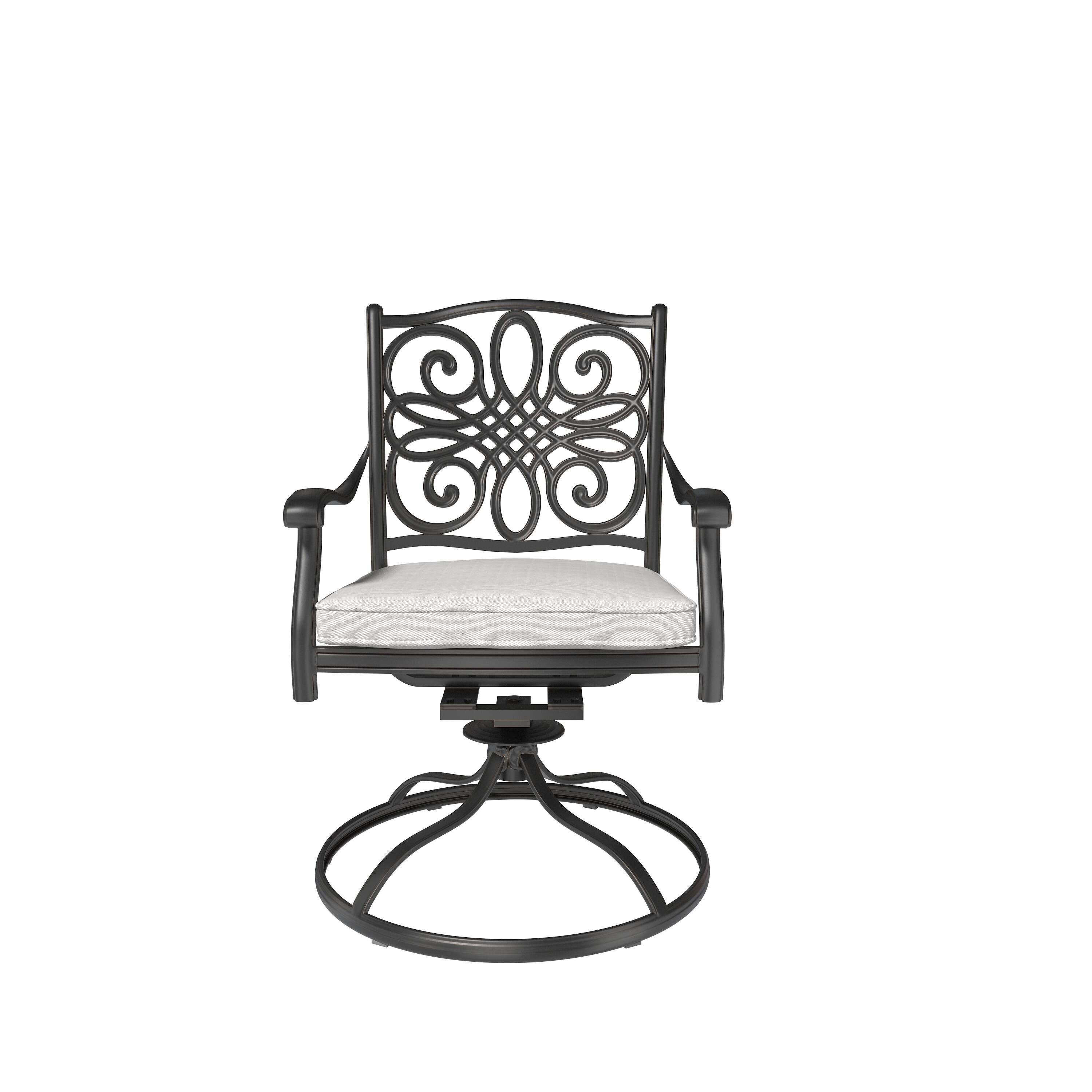 Alt View 2. Mondawe - 2 Pieces Cast Aluminum Swivel Chairs with cushion - Grey.