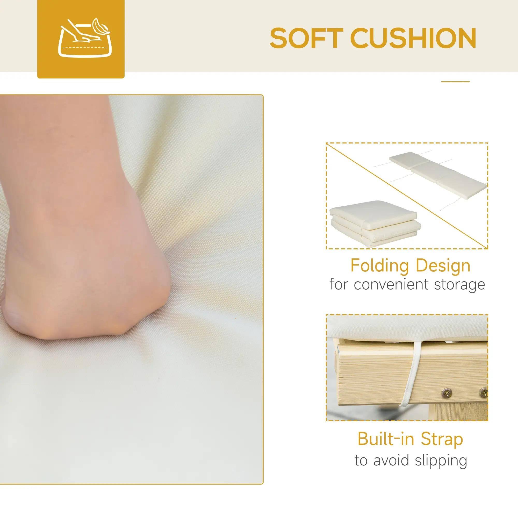 SOFT CUSHION
Folding Design for convenient storage
Built-in Strap to avoid slipping
