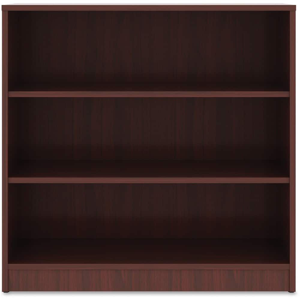 Lorell - Laminate Bookcase 3 Shelf 36" H x 36" W x 12" D Sturdy Adjustable Shelf Laminate Mahogany - Brown|Mahogany