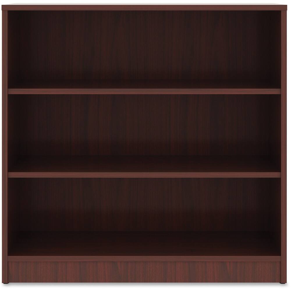 Front. Lorell - Lorell Laminate Bookcase 3 Shelf 36" H x 36" W x 12" D Sturdy Adjustable Shelf  Laminate Mahogany - Brown|Mahogany.