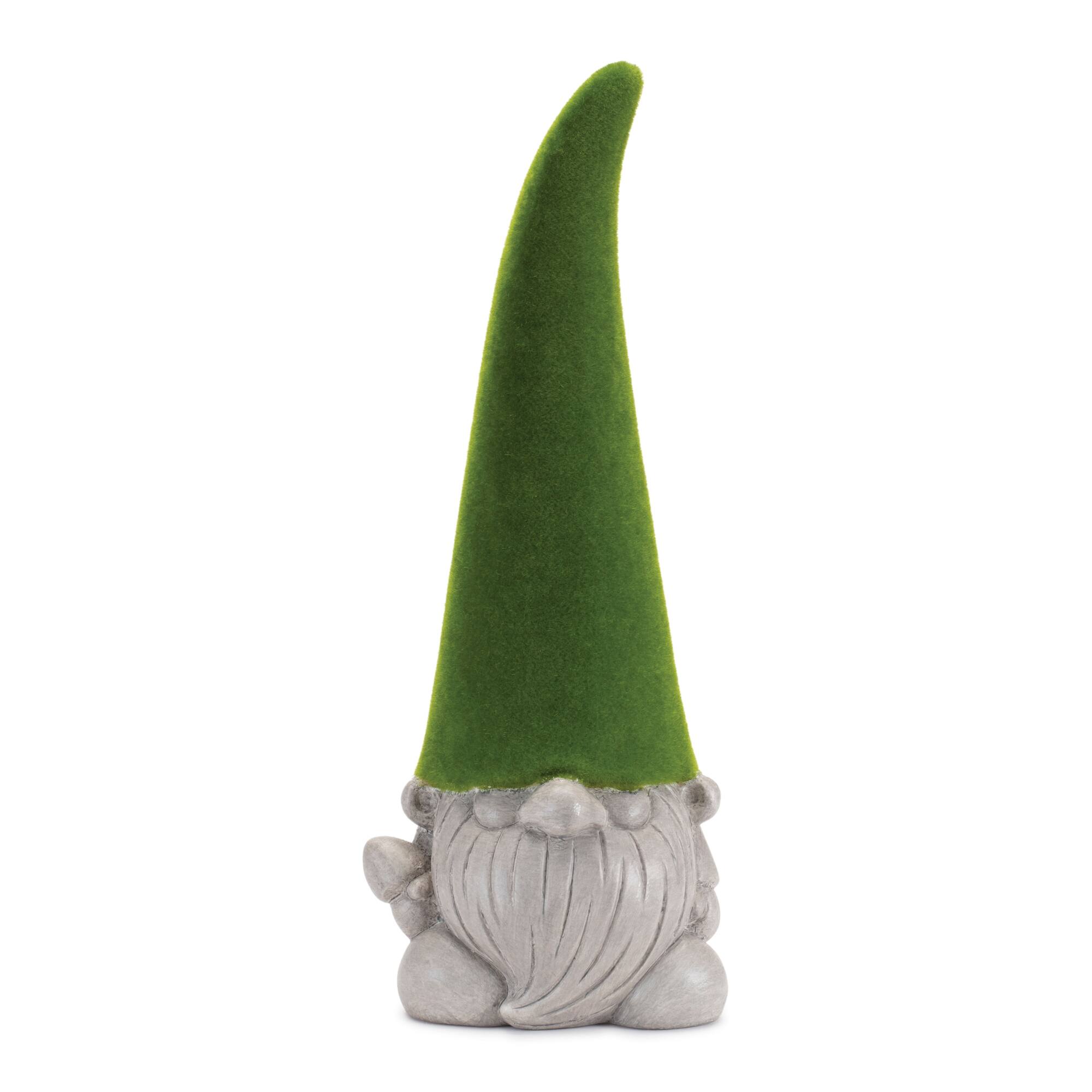 Front. BreeBe - Mossy Terra Cotta Gnome Statue (Set of 2) - Multicolor.
