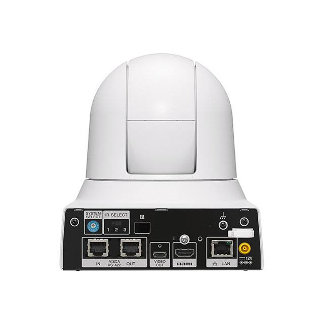SYSTEM SELECT  
IR SELECT  
1 2 3  
IN VISCA RS-422  
OUT VIDEO OUT HDMI  
LAN 12V 0