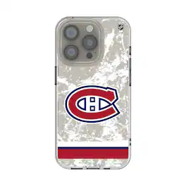 Keyscaper - NHL - Montreal Canadiens iPhone Stripe Clear Ice Case - 16e - Multicolor
