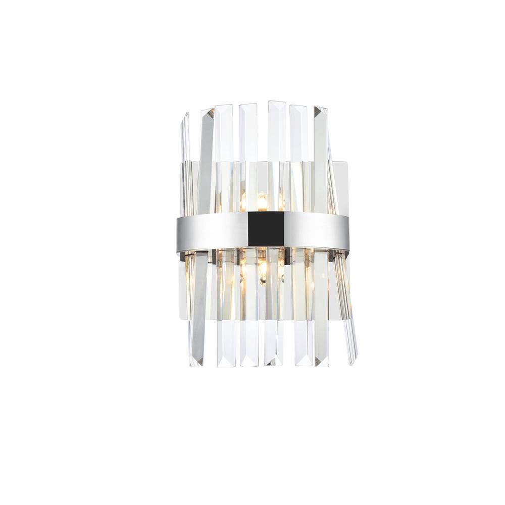 Alt View 3. Elegant Lighting - Serephina 8 inch crystal bath sconce in chrome - Chrome.