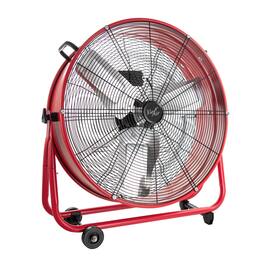VieAir - Vie Air 24 Inch Commercial Floor Drum Fan - Red