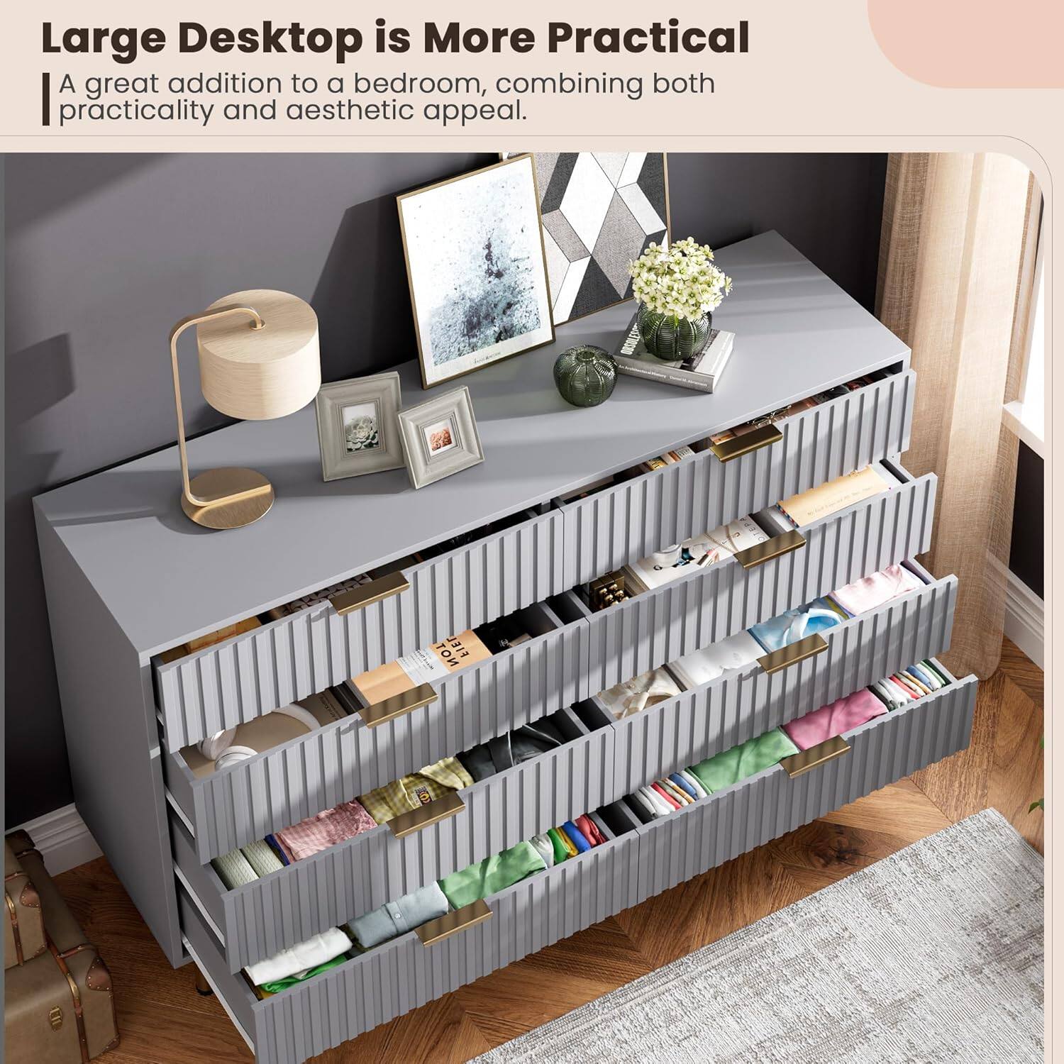 Large Desktop is More Practical

A great addition to a bedroom, combining both practicality and aesthetic appeal.