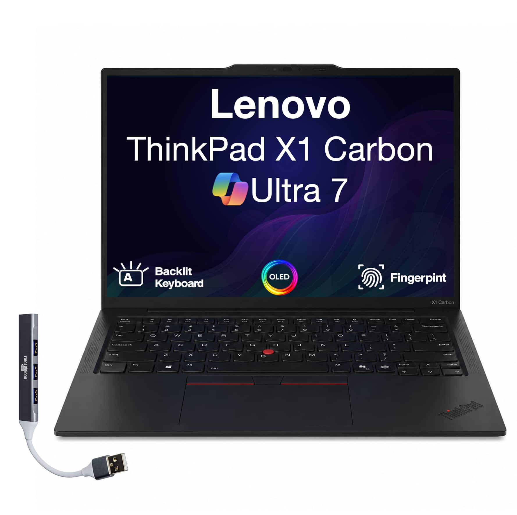 Lenovo - Upgraded - ThinkPad X1 Carbon Laptop 14.0 2.8K Display (Ultra 7-268V, 32GB, 2TB SSD, Intel Arc 140V, Win 11 Pro) w/USB Hub - Black