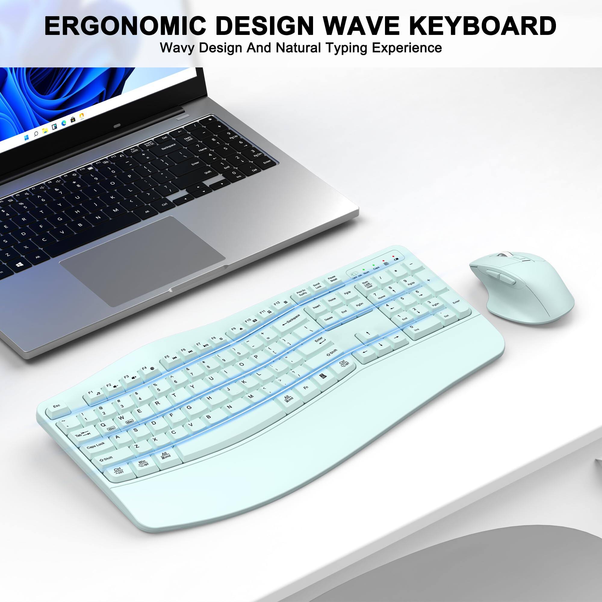 ERGONOMIC DESIGN WAVE KEYBOARD  
Wavy Design And Natural Typing Experience