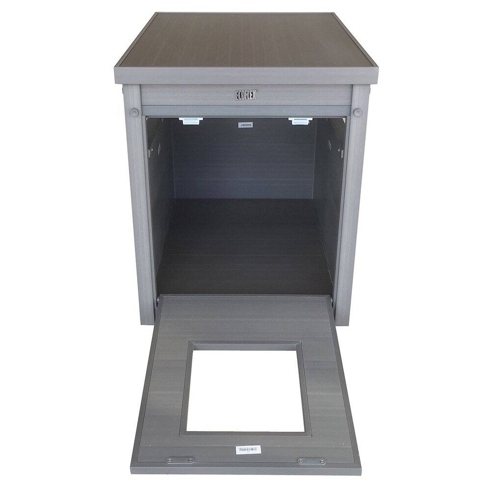 Left. New Age Pet - ECOFLEX Litter Box Cover End Table - Grey - Grey.