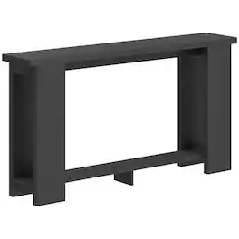 PULUZ - Farmhouse Console Table, 63 inch Narrow Entryway Table with Thickened Tabletop for Living Room, Hallway - Distressed Black