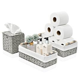 Sorbus - Bathroom Baskets & Tissue Holder Set - Decorative Wicker Baskets for Bathroom Shelves - , Hand Towels, Skincare