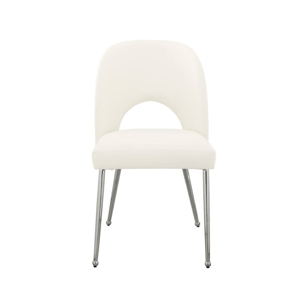 Alt View 2. Meridian Furniture - Logan Cream Vegan Leather Dining Chair, Set of 2 - Beige.