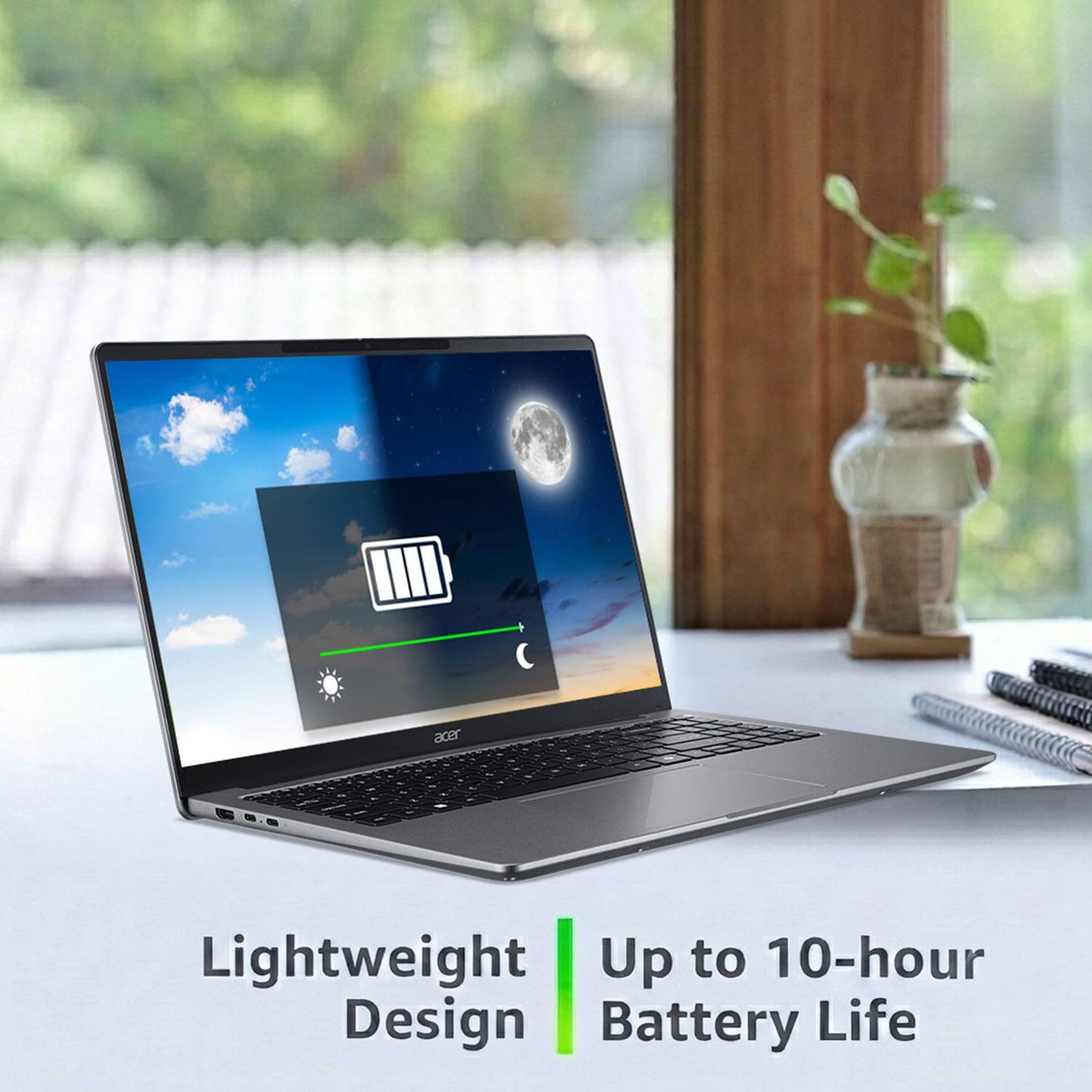 Acer  
Lightweight Design  
Up to 10-hour Battery Life