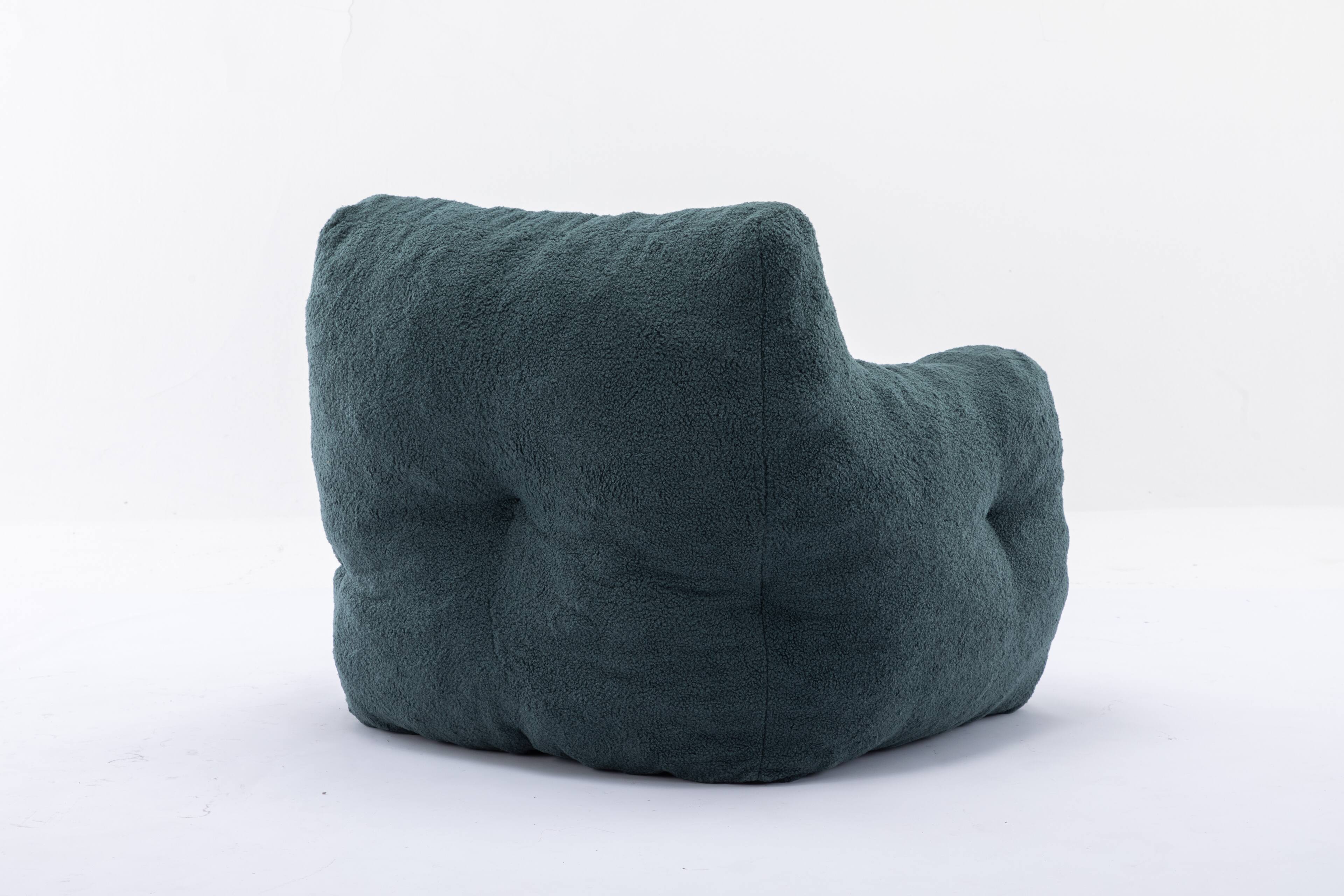 Alt View 9. GOODSILO - Luxury Plush Bean Bag Chair with Ergonomic Support - Soft Teddy Fabric and Memory Foam Filling for Ultimate Comfort - Green.