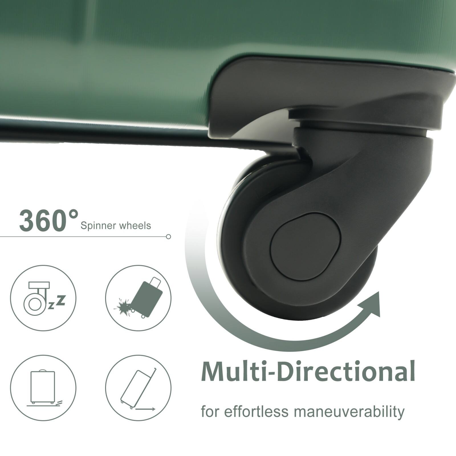 360° Spinner wheels

Multi-Directional for effortless maneuverability